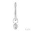 Pear Shape Bezel Set Diamond Huggie Fashion Earrings