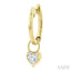 Heart Shape Bezel Set Diamond Huggie Fashion Earrings