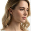 Marquise Shape Bezel Set Diamond Huggie Fashion Earrings