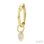 Marquise Shape Bezel Set Diamond Huggie Fashion Earrings