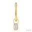 Emerald Shape Bezel Set Diamond Huggie Fashion Earrings
