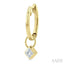 Princess Shape Bezel Set Diamond Huggie Fashion Earrings