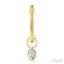 Pear Shape Bezel Set Diamond Huggie Fashion Earrings
