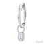 Emerald Shape Bezel Set Diamond Huggie Fashion Earrings