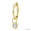 Oval Shape Bezel Set Diamond Huggie Fashion Earrings