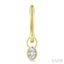 Oval Shape Bezel Set Diamond Huggie Fashion Earrings