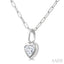 Heart Shape Bezel Set Paperclip Diamond Fashion Pendant