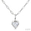 Heart Shape Bezel Set Paperclip Diamond Fashion Pendant
