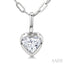 Heart Shape Bezel Set Paperclip Diamond Fashion Pendant