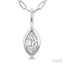 Marquise Shape Bezel Set Paperclip Diamond Fashion Pendant