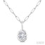 Oval Shape Bezel Set Paperclip Diamond Fashion Pendant