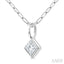 Princess Shape Bezel Set Paperclip Diamond Fashion Pendant