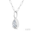 Pear Shape Bezel Set Paperclip Diamond Fashion Pendant