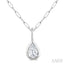 Pear Shape Bezel Set Paperclip Diamond Fashion Pendant
