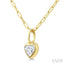 Heart Shape Bezel Set Paperclip Diamond Fashion Pendant