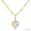 Heart Shape Bezel Set Paperclip Diamond Fashion Pendant