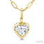 Heart Shape Bezel Set Paperclip Diamond Fashion Pendant