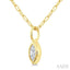 Marquise Shape Bezel Set Paperclip Diamond Fashion Pendant