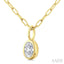 Oval Shape Bezel Set Paperclip Diamond Fashion Pendant