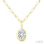 Oval Shape Bezel Set Paperclip Diamond Fashion Pendant