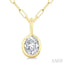 Oval Shape Bezel Set Paperclip Diamond Fashion Pendant