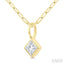 Princess Shape Bezel Set Paperclip Diamond Fashion Pendant