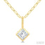 Princess Shape Bezel Set Paperclip Diamond Fashion Pendant