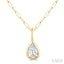 Pear Shape Bezel Set Paperclip Diamond Fashion Pendant