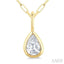 Pear Shape Bezel Set Paperclip Diamond Fashion Pendant