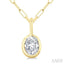 Oval Shape Bezel Set Paperclip Diamond Fashion Pendant