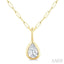 Pear Shape Bezel Set Paperclip Diamond Fashion Pendant