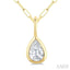 Pear Shape Bezel Set Paperclip Diamond Fashion Pendant