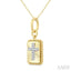 Rectangular Cross Fluted Diamond Fashion Pendant