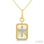 Rectangular Cross Fluted Diamond Fashion Pendant