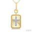 Rectangular Cross Fluted Diamond Fashion Pendant