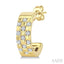 Checkered Diamond Fashion Half Hoop Earrings