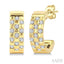 Checkered Diamond Fashion Half Hoop Earrings