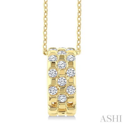 Golden Glow Checkered Diamond Fashion Pendant