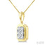Emerald Shape Bezel Set Lovebright Diamond Fashion Pendant