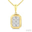 Emerald Shape Bezel Set Lovebright Diamond Fashion Pendant