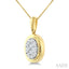 Oval Shape Bezel Set Lovebright Diamond Fashion Pendant