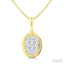 Oval Shape Bezel Set Lovebright Diamond Fashion Pendant