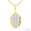 Oval Shape Bezel Set Lovebright Diamond Fashion Pendant