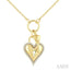 Golden Glow Heart Lock & Key Charm Diamond Fashion Pendant