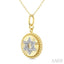 Circle Star Of David Fluted Diamond Fashion Pendant