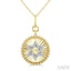 Circle Star Of David Fluted Diamond Fashion Pendant