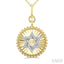 Circle Star Of David Fluted Diamond Fashion Pendant