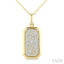 Hexagon Shape Pave Diamond Fashion Pendant