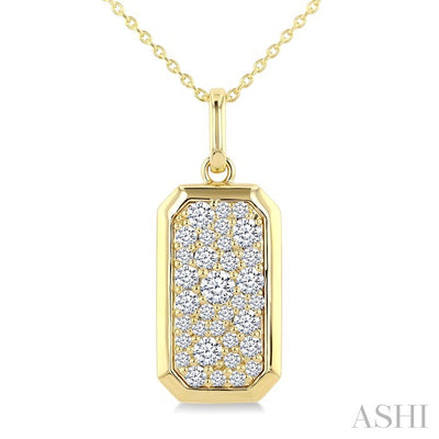 Hexagon Shape Pave Diamond Fashion Pendant