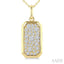 Hexagon Shape Pave Diamond Fashion Pendant